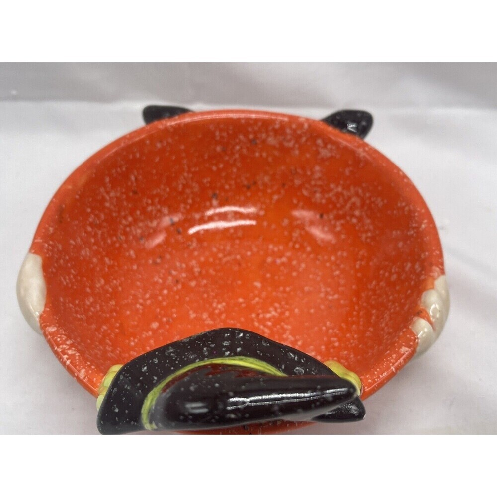 Cloe K Halloween Witch Candy Dish Bowl Ceramic Orange Green Black RARE - Picture 6 of 16